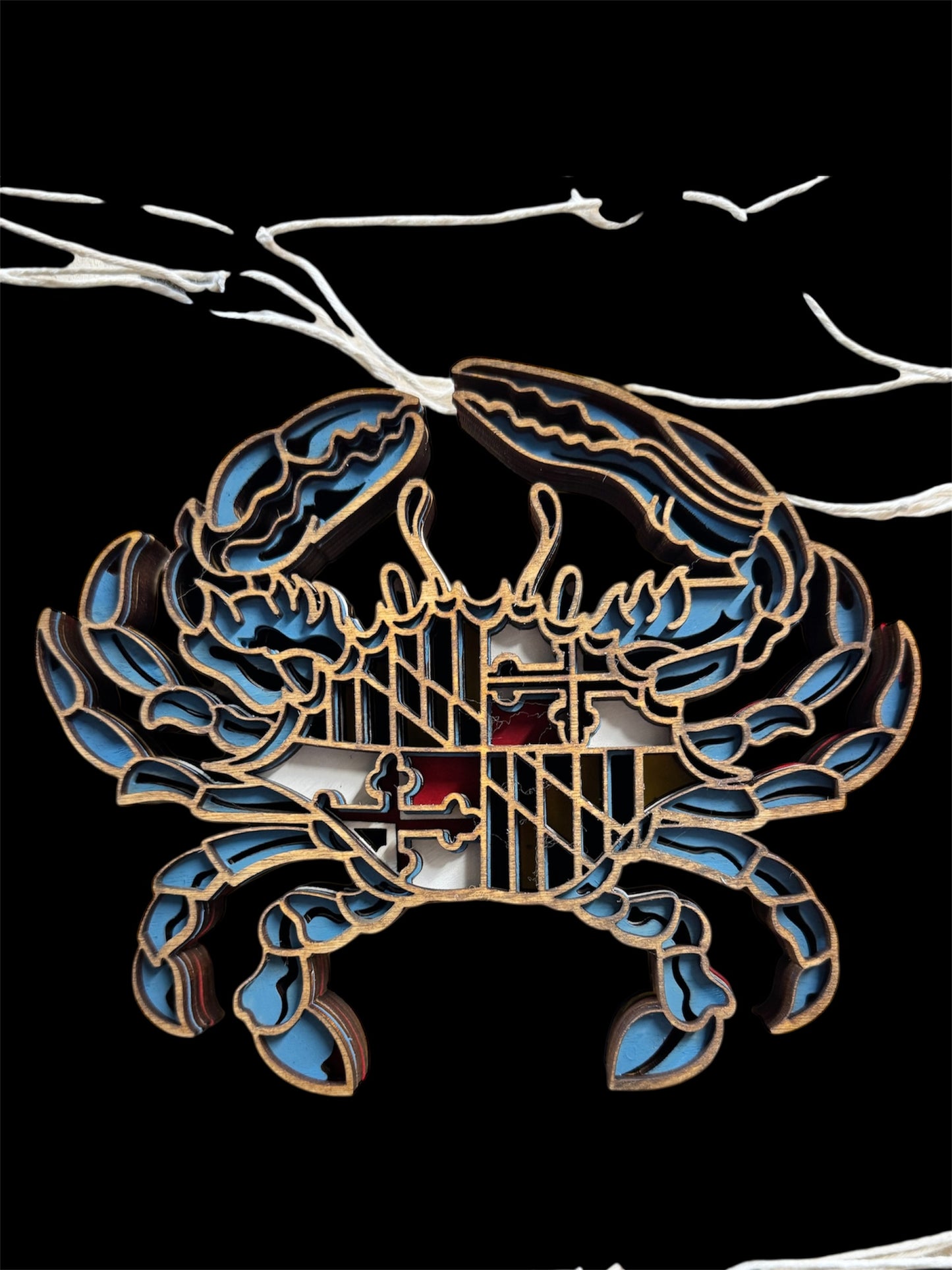 Home Bushel Basket Wall/Door Decor featuring Maryland State Flag Crab