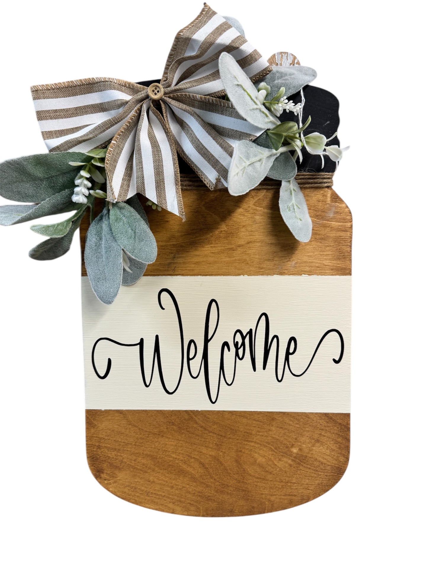 Wood Mason Jar Welcome Sign