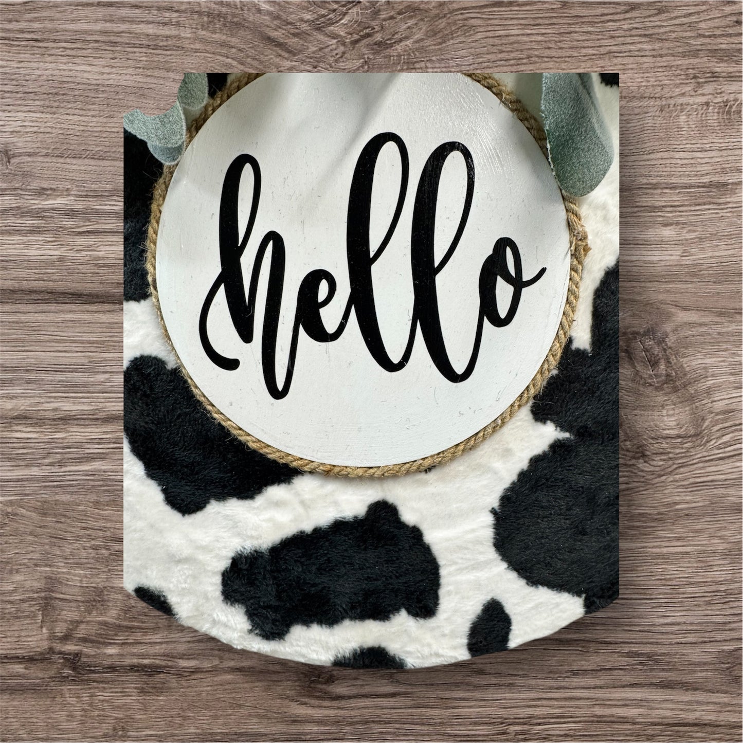 Cow Print “Hello” Door/Wall Decor