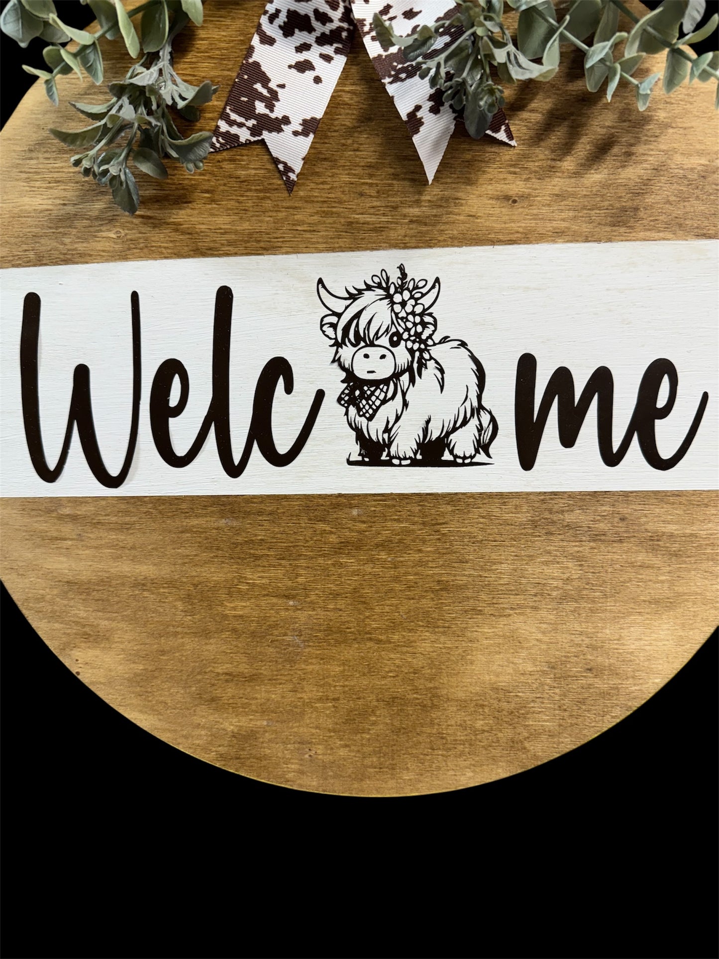 Highland Cow Welcome Door/Wall Round