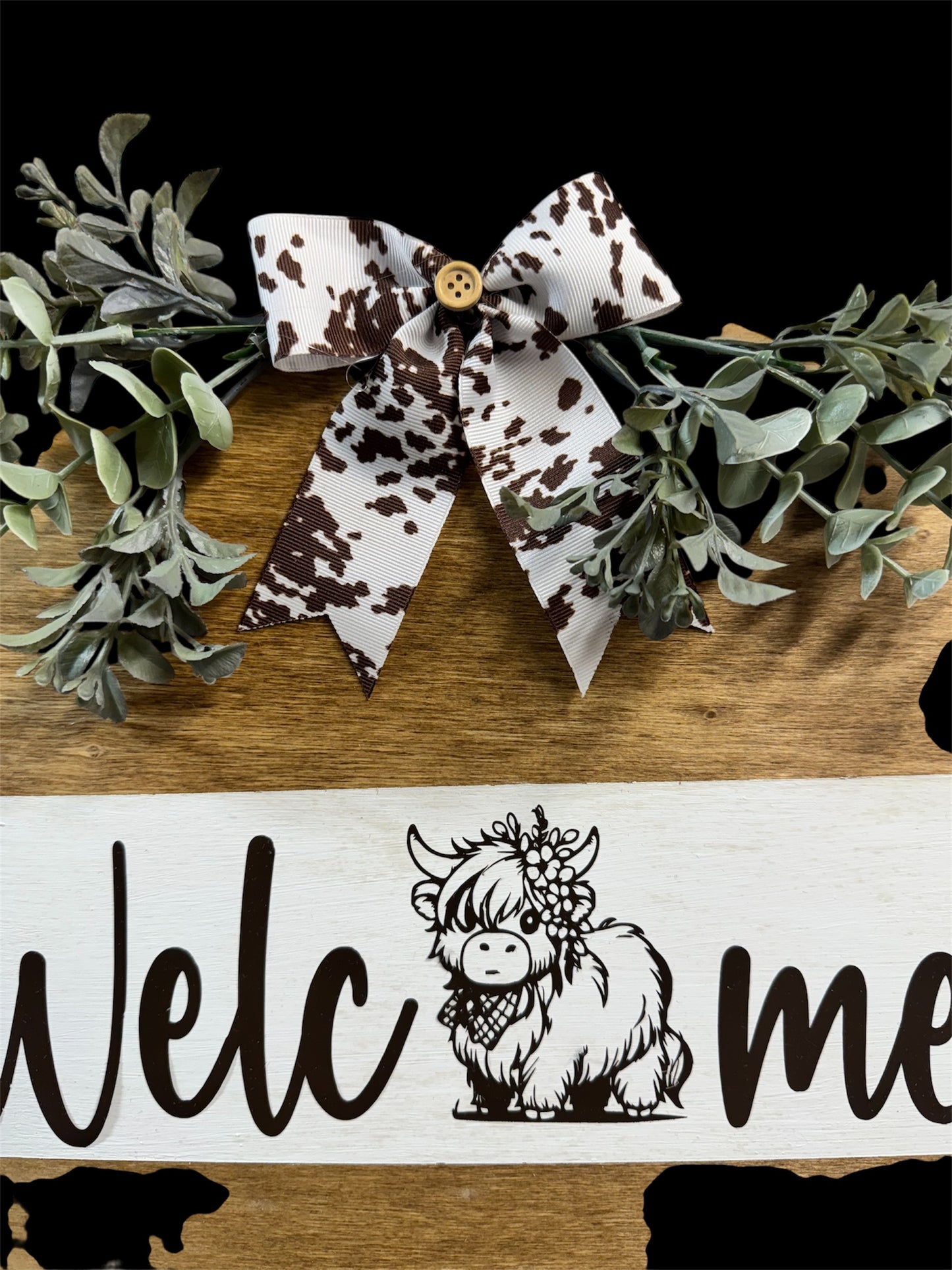 Highland Cow Welcome Door/Wall Round