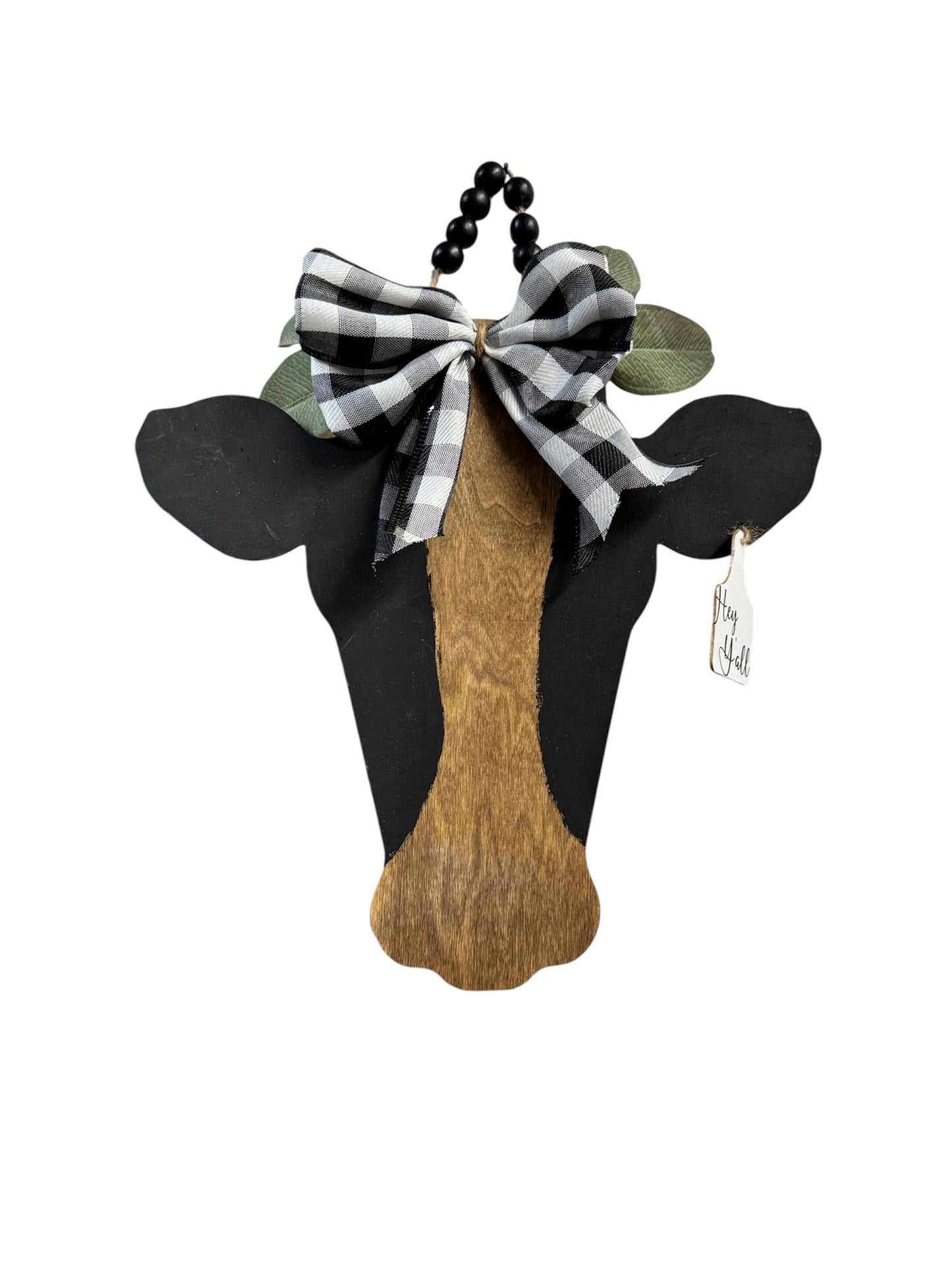 Wood Cow Head Wall/Door Decor