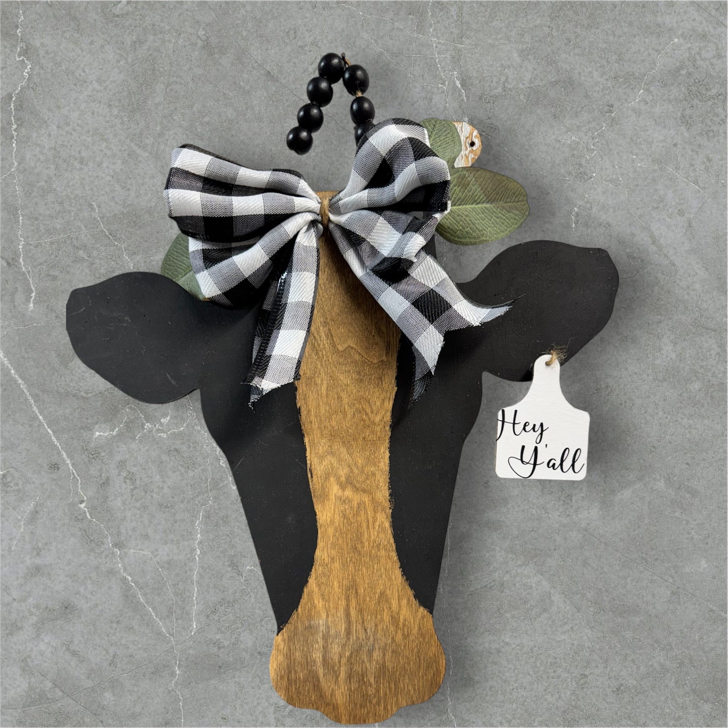 Wood Cow Head Wall/Door Decor