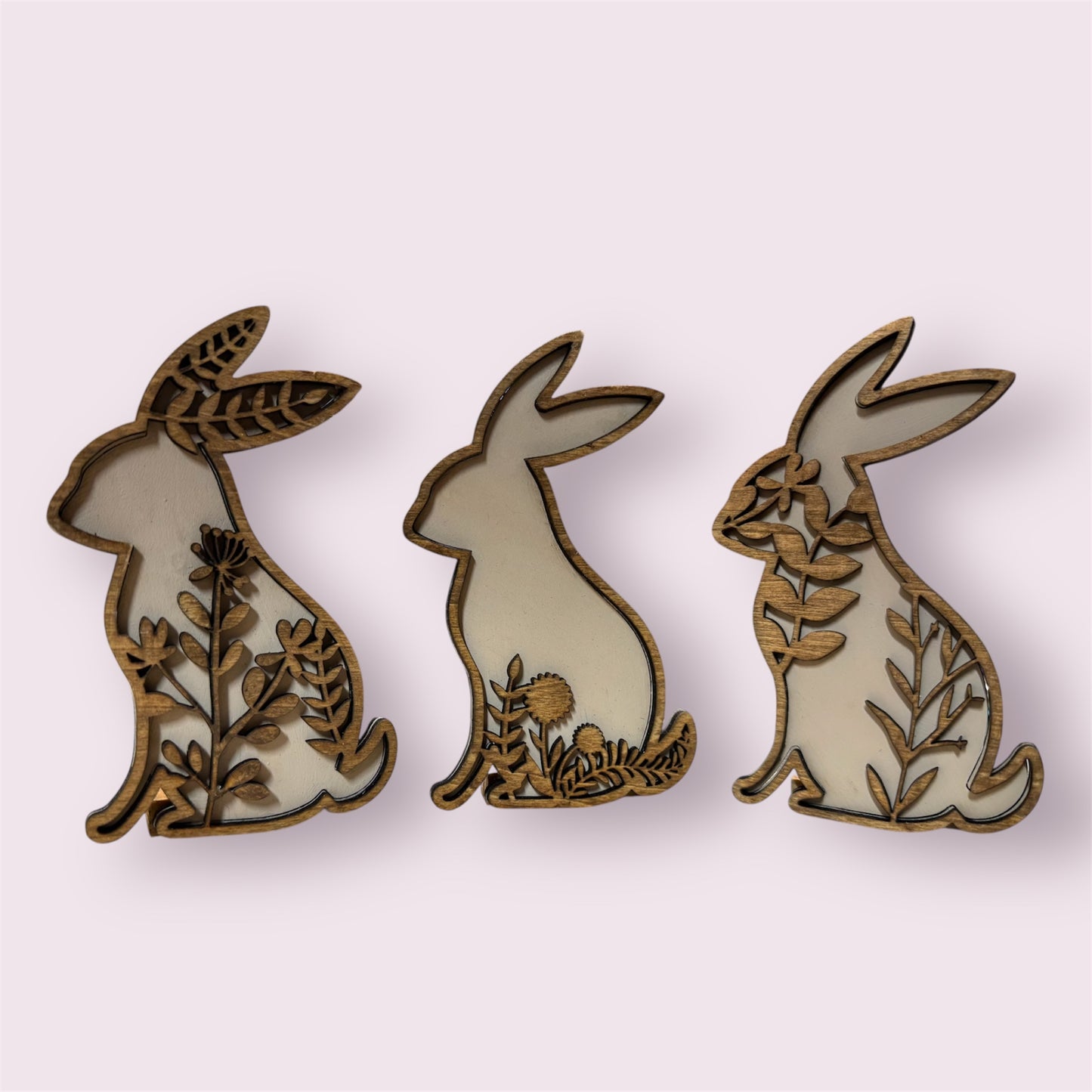 Laser Cut Wood Bunnies