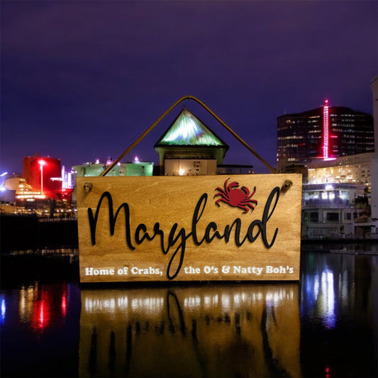 Maryland Themed Wood Sign