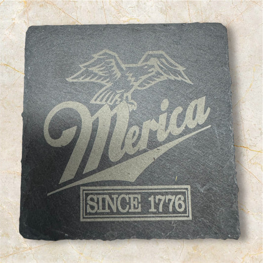 4pc Merica Since 1776 Slate Coasters