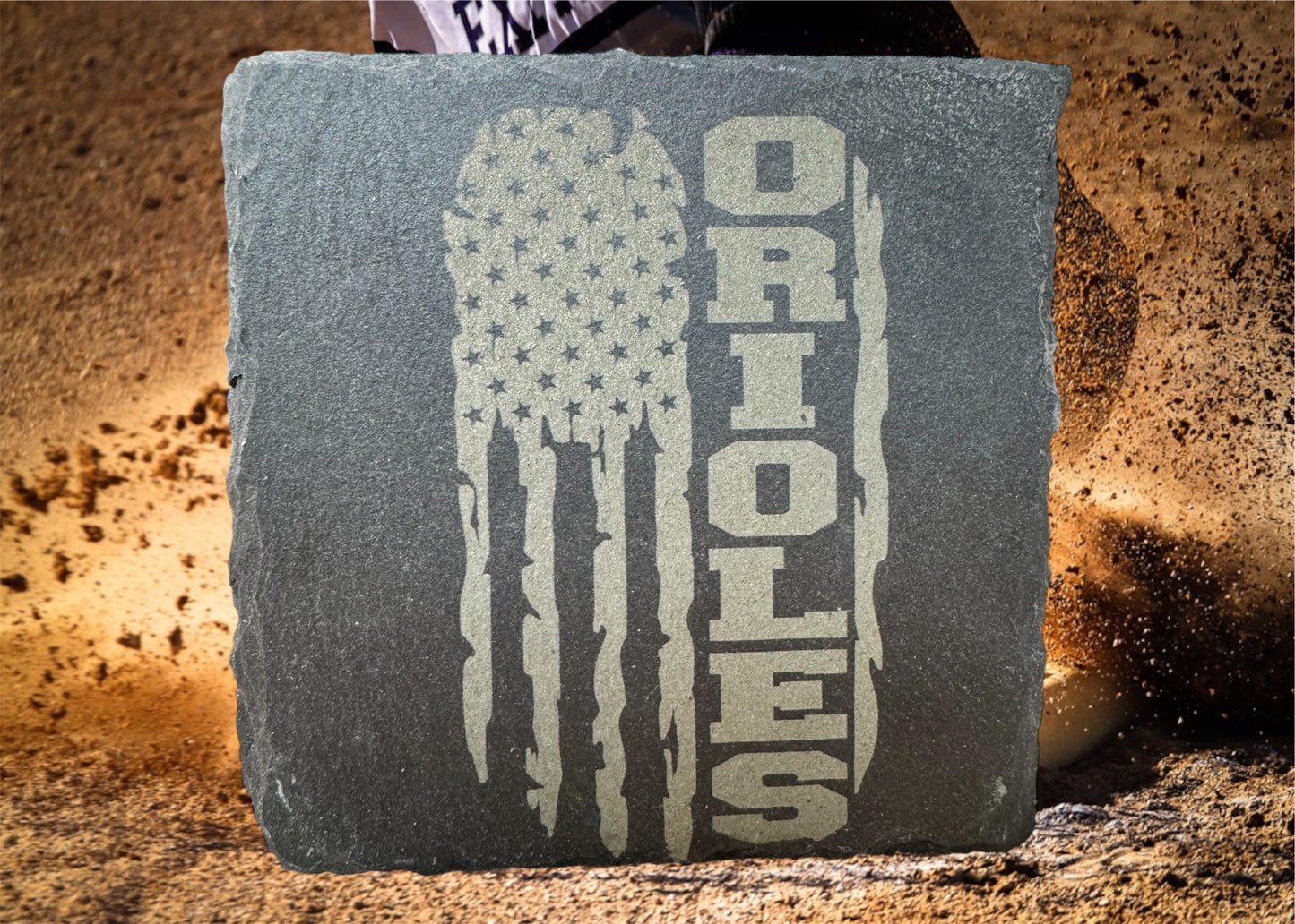 4pc Distressed Flag with Orioles
