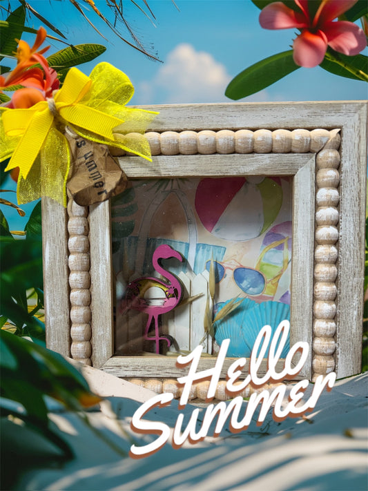 Flamingo Shadow Box with lights