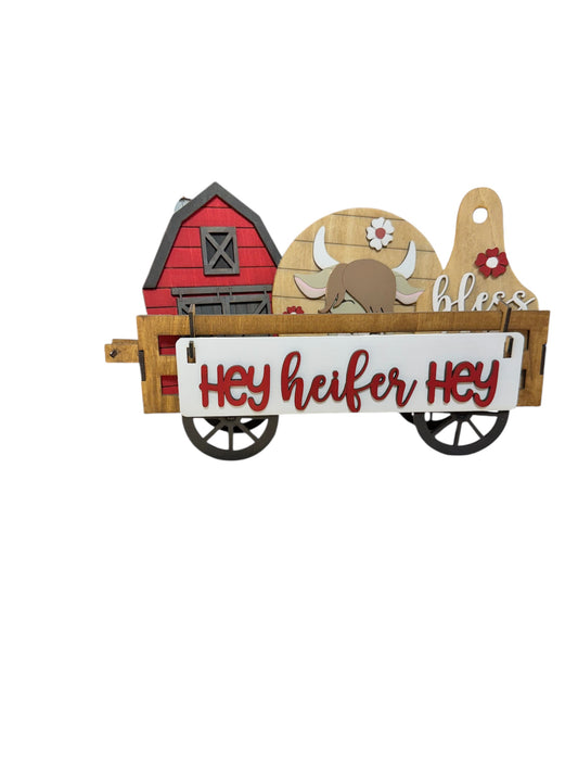 Hey Heifer Hey Wood Wagon
