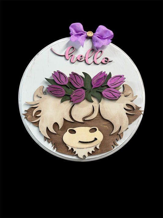 Highland Cow Door/Wall Round