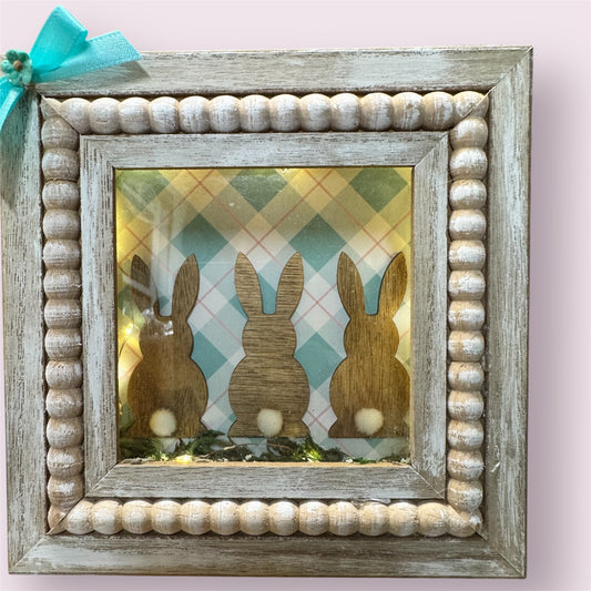 Easter Bunny Shadow Box w/lights