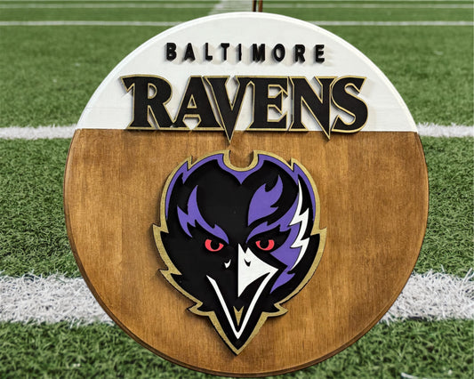 Baltimore Ravens 12” Wooden Wall Sign